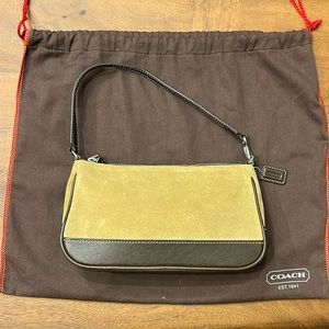 Never used Coach suede mini baguette